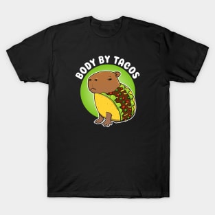 Body by tacos Cartoon Capybara Taco T-Shirt